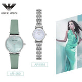  Shop Authentic Emporio Armani Gianni T Bar Mother Of Pearl Blue Dial Blue Leather Strap Watch For Women - AR1959 - Luxxuri