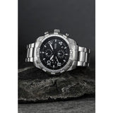  Shop Authentic Fossil Bronson Chronograph Black Dial Silver Steel Strap Watch for Men - FS5710 - Luxxuri