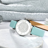  Shop Authentic Emporio Armani Gianni T Bar Analog Crystals Silver Dial Blue Leather Strap Watch For Women - AR11443 - Luxxuri