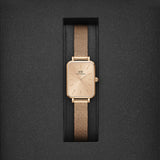  Shop Authentic Daniel Wellington Quadro Unitone Rose Gold Dial Rose Gold Mesh Strap Watch For Women - DW00100484 - Luxxuri