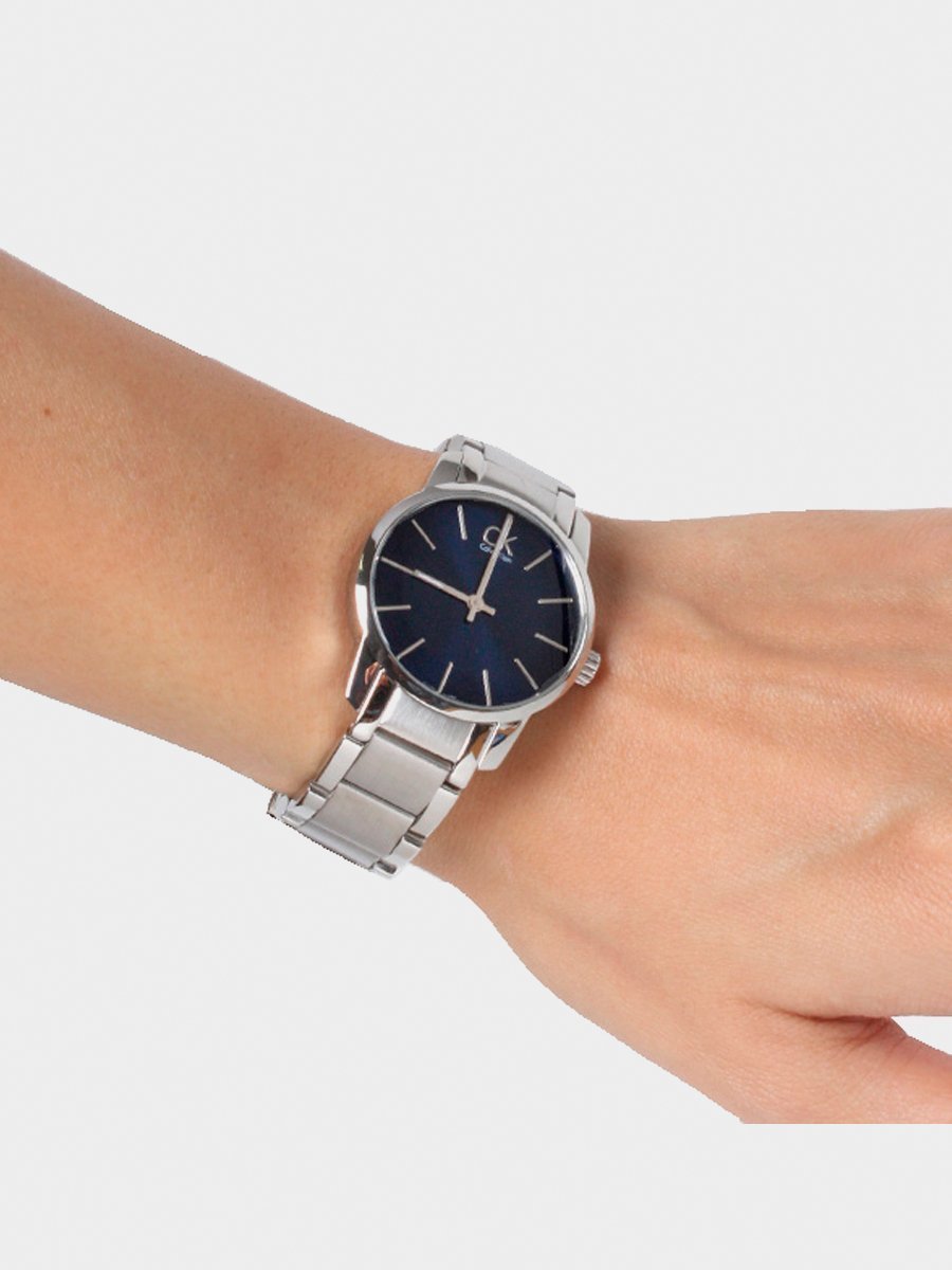  Shop Authentic Calvin Klein City Blue Dial Silver Steel Strap Watch for Women - K2G2314N - Luxxuri