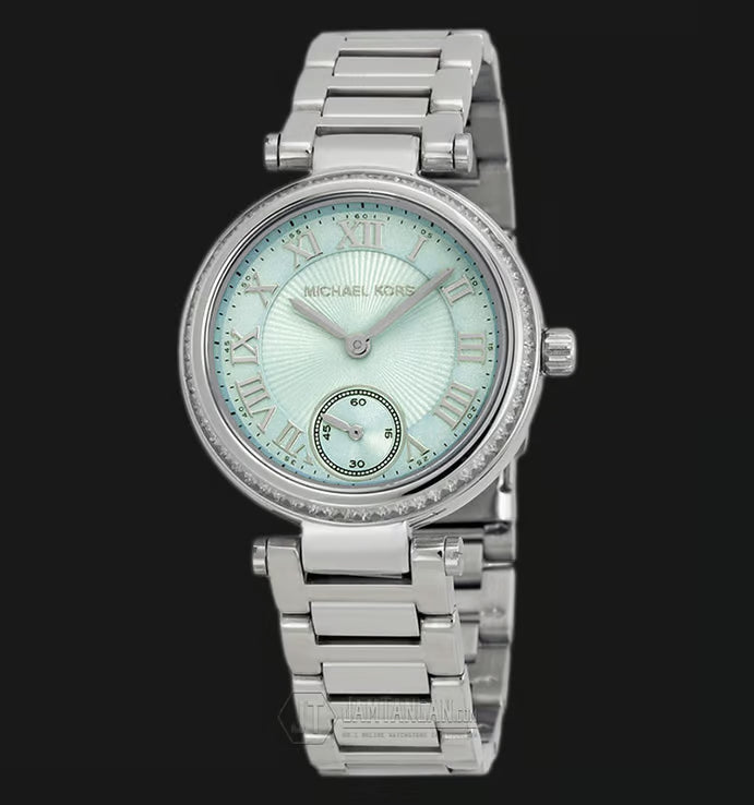  Shop Authentic Michael Kors Skylar Quartz Blue Dial Silver Steel Strap Watch For Women - MK5988 - Luxxuri