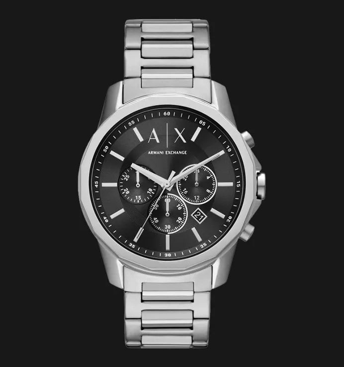  Shop Authentic Armani Exchange Banks Chronograph Black Dial Silver Steel Strap Watch For Men - AX1720 - Luxxuri
