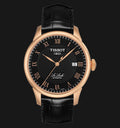 Tissot T Classic Le Locle Automatic Black Dial Black Leather Strap Watch For Men - T41.5.423.53