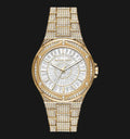  Shop Authentic Michael Kors Lennox Three Hand Crystals White Dial Gold Steel Strap Watch For Women - MK6991 - Luxxuri