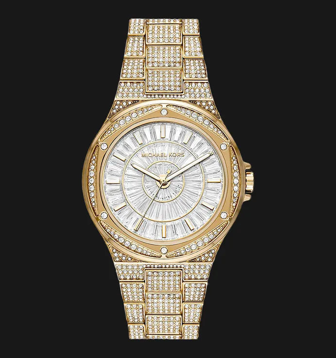  Shop Authentic Michael Kors Lennox Three Hand Crystals White Dial Gold Steel Strap Watch For Women - MK6991 - Luxxuri