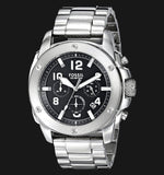  Shop Authentic Fossil Modern Machine Black Dial Silver Steel Strap Watch for Men - FS4926 - Luxxuri