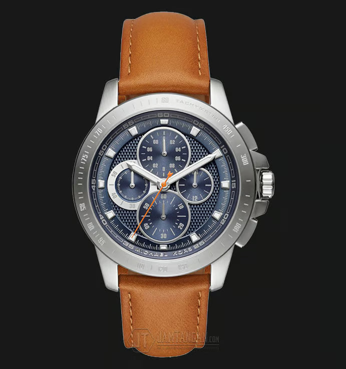  Shop Authentic Michael Kors Ryker Chronograph Analog Blue Dial Brown Leather Strap Watch For Men - MK8518 - Luxxuri