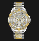  Shop Authentic Guess Frontier Chronograph Crystals Silver Dial Two Tone Steel Strap Watch for Men - W0799G4 - Luxxuri
