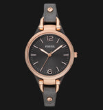  Shop Authentic Fossil Georgia Smoke Grey Dial Grey Leather Strap Watch for Women - ES3077 - Luxxuri