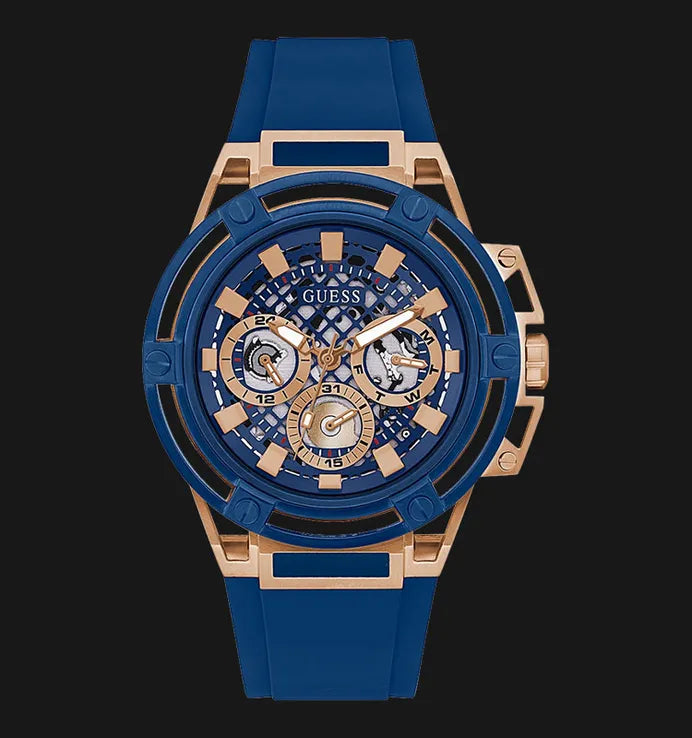 Shop Authentic Guess Matrix Multifunction Blue Dial Blue Rubber Strap Watch for Men - GW0423G4 - Luxxuri