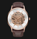  Shop Authentic Emporio Armani Meccanico Automatic Silver Dial Brown Leather Strap Watch For Men - AR60039 - Luxxuri