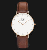  Shop Authentic Daniel Wellington Classy St Mawes White Dial Brown Leather Strap Watch For Women - DW00100075 - Luxxuri