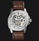  Shop Authentic Fossil Modern Machine Automatic Skeleton White Dial Brown Leather Strap Watch for Women - ME3083 - Luxxuri