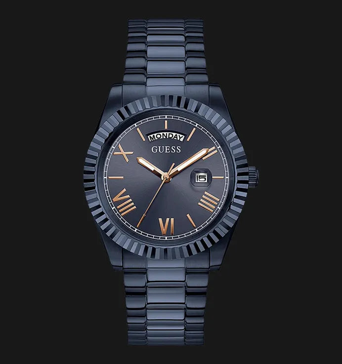  Shop Authentic Guess Connoisseur Quartz Blue Dial Blue Steel Strap Watch For Men - GW0265G9 - Luxxuri