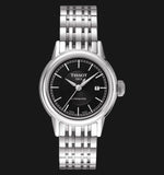  Shop Authentic Tissot Carson Automatic Black Dial Silver Steel Strap Watch For Women - T085.207.11.051.00 - Luxxuri