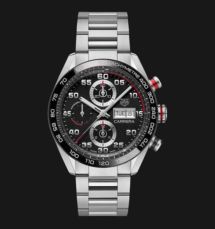  Shop Authentic Tag Heuer Carrera Chronograph Black Dial Silver Steel Strap Watch for Men - CBN2A1AA.BA0643 - Luxxuri