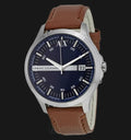  Shop Authentic Armani Exchange Hampton Chronograph Blue Dial Brown Leather Strap Watch For Men - AX2133 - Luxxuri