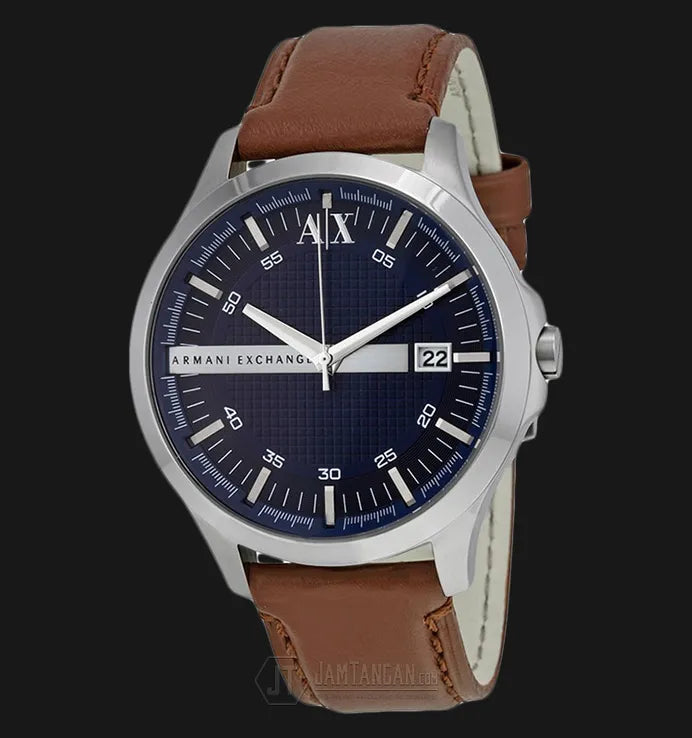  Shop Authentic Armani Exchange Hampton Chronograph Blue Dial Brown Leather Strap Watch For Men - AX2133 - Luxxuri