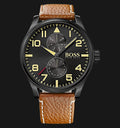  Shop Authentic Hugo Boss Aeroliner Maxx Chronograph Black Dial Brown Leather Strap Watch For Men - 1513082 - Luxxuri