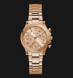  Shop Authentic Guess Cosmic Chronograph Rose Gold Dial Rose Gold Steel Strap Watch for Women - GW0465L2 - Luxxuri