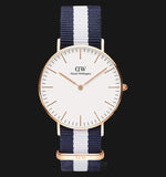  Shop Authentic Daniel Wellington Classic Glasgow White Dial Two Tone NATO Strap Watch For Women - DW00100031 - Luxxuri
