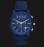  Shop Authentic Armani Exchange Outerbanks Chronograph Blue Dial Blue Silicone Strap Watch For Men - AX1327 - Luxxuri