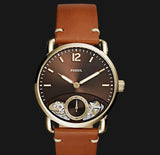  Shop Authentic Fossil The Commuter Twist Black Dial Brown Leather Strap Watch for Men -  ME1166 - Luxxuri