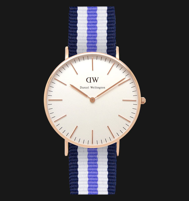  Shop Authentic Daniel Wellington Classic Trinity White Dial Three Tone Nylon Strap Watch For Women - 0509DW - Luxxuri