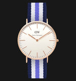  Shop Authentic Daniel Wellington Classic Trinity White Dial Three Tone Nylon Strap Watch For Women - 0509DW - Luxxuri