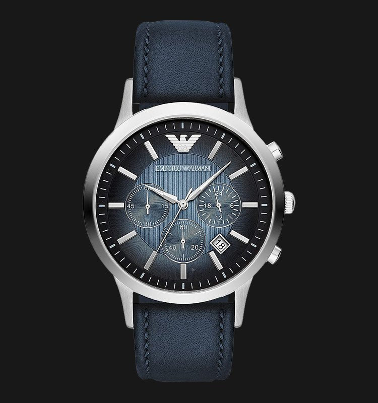  Shop Authentic Emporio Armani Classic Chronograph Blue Dial Blue Leather Strap Watch For Men - AR2473 - Luxxuri