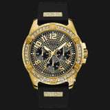  Shop Authentic Guess Frontier Crystals Black Dial Black Silicone Strap Watch For Men - W1132G1 - Luxxuri