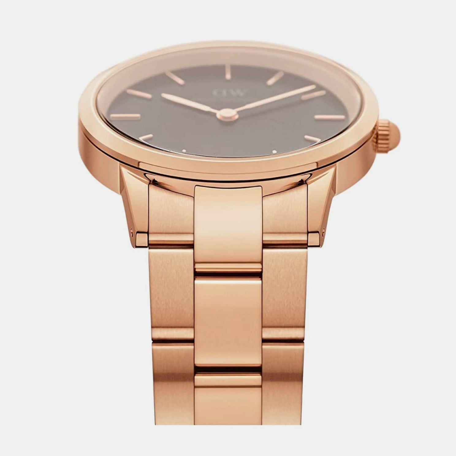  Shop Authentic Daniel Wellington Iconic Link Black Dial Rose Gold Steel Strap Watch for Women - DW00100210 - Luxxuri
