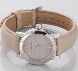  Shop Authentic Burberry The City Beige Dial Beige Leather Strap Watch for Women - BU9207 - Luxxuri