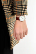  Shop Authentic Daniel Wellington Classic Petite St Mawes White Dial Brown Leather Strap Watch For Women - DW00100187 - Luxxuri