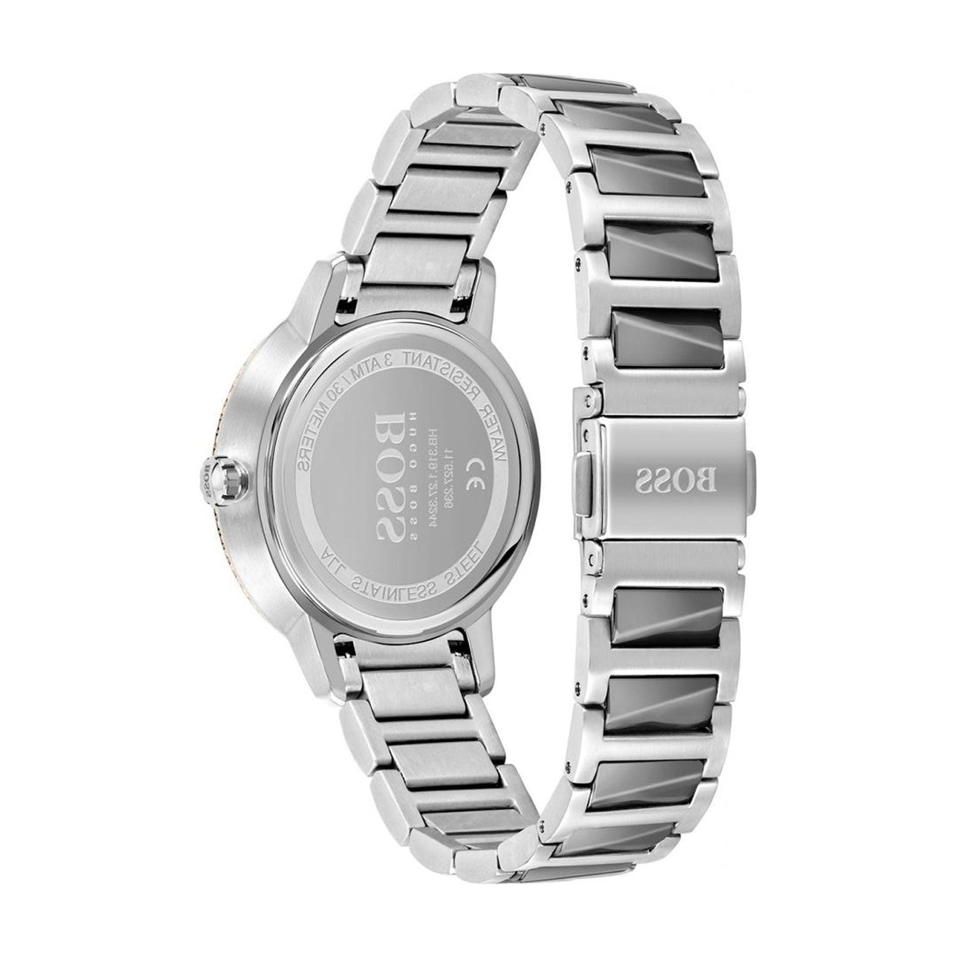 Hugo Boss Signature Grey Dial Silver Steel Strap Watch for Men - 1502569
