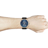  Shop Authentic Hugo Boss Skymaster Chronograph Blue Dial Black Leather Strap Watch for Men - 1513783 - Luxxuri