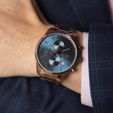  Shop Authentic Hugo Boss Skymaster Blue Dial Brown Steel Strap Watch for Men - 1513788 - Luxxuri