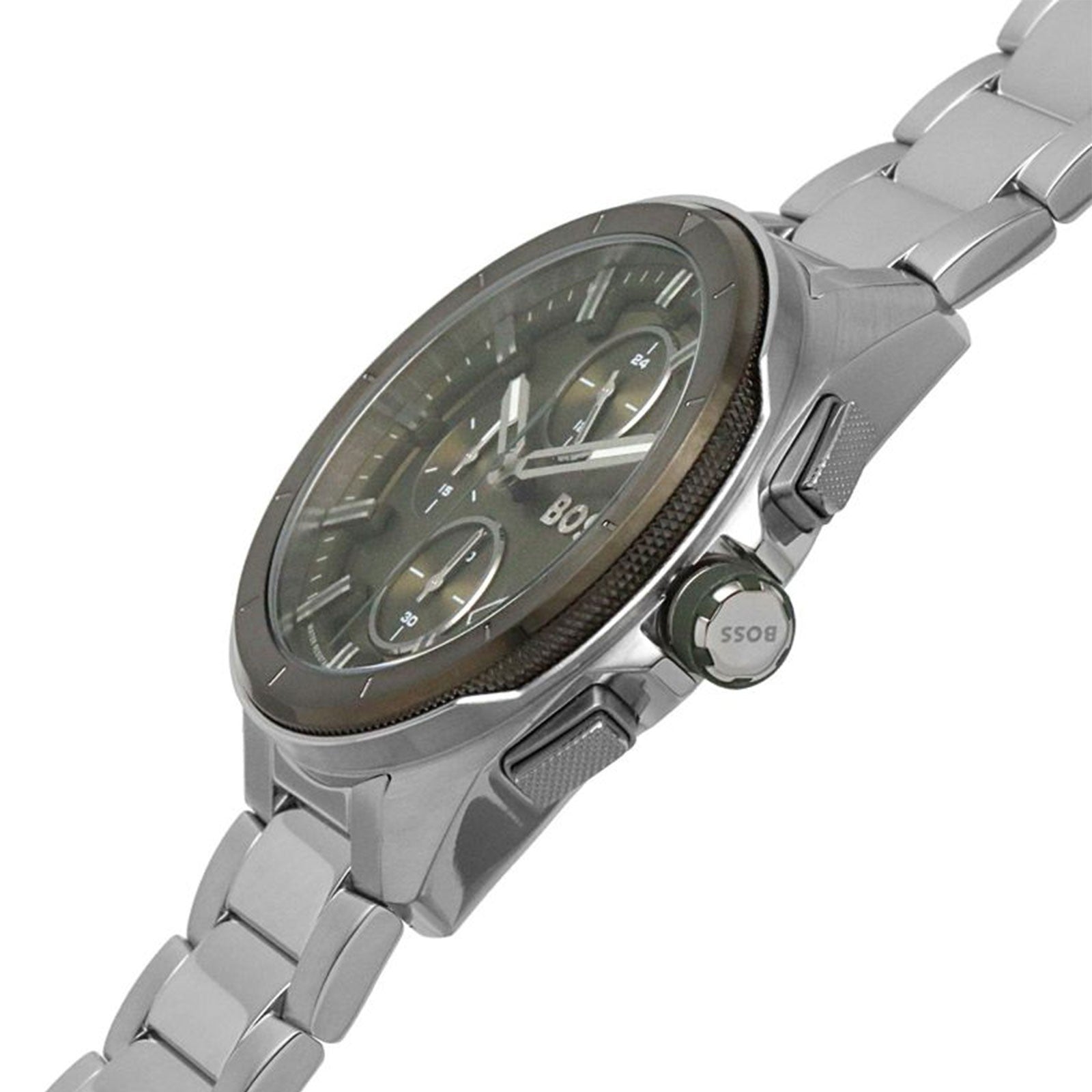 Hugo Boss Volane Grey Dial Silver Steel Strap Watch for Men - 1513951