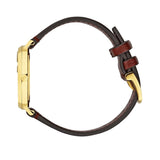  Shop Authentic Gucci Grip Quartz Yellow Gold Dial Maroon Leather Strap Watch For Women - YA157405 - Luxxuri