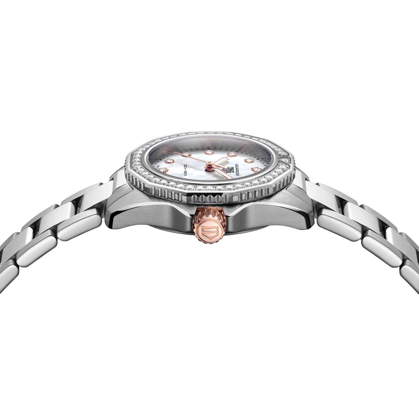  Shop Authentic Tag Heuer Aquaracer Professional 200 Quartz Diamonds Mother of Pearl Dial Silver Steel Strap Watch for Women - WBP1451.BA0622 - Luxxuri