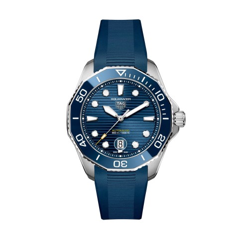  Shop Authentic Tag Heuer Aquaracer Professional 300 GMT Automatic Blue Dial Blue Rubber Strap Watch for Men - WBP2010.FT6198 - Luxxuri