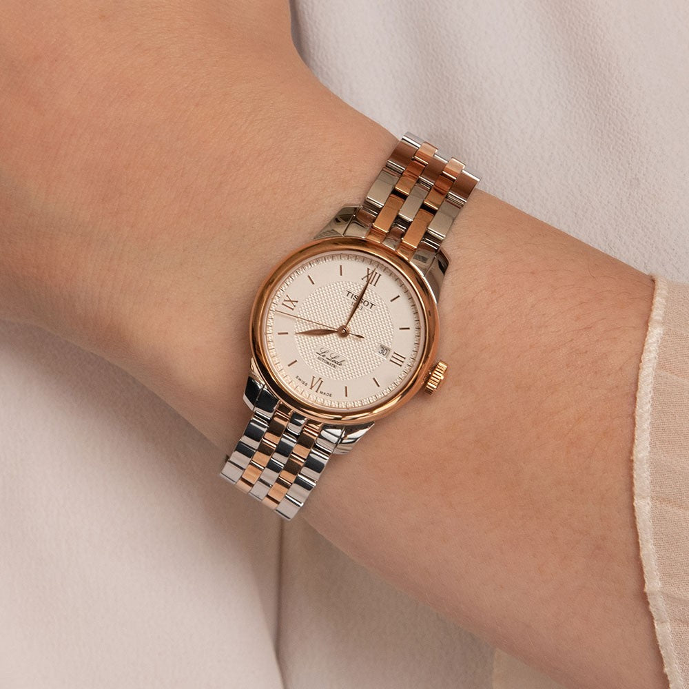 Tissot T Classic Le Locle Automatic Silver Dial Two Tone Steel Strap Watch For Women - T006.207.22.038.00