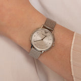  Shop Authentic Emporio Armani Kappa Silver Dial Silver Mesh Bracelet Watch For Women - AR11128 - Luxxuri