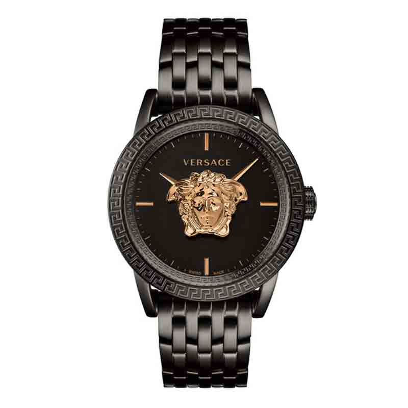  Shop Authentic Versace Palazzo Empire Black Dial Black Steel Strap Watch for Men - VERD00518 - Luxxuri