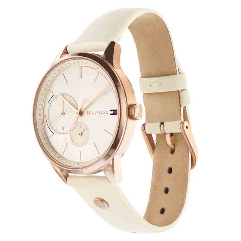  Shop Authentic Tommy Hilfiger Brooke Quartz White Dial Cream Leather Strap Watch for Women  - 1782022 - Luxxuri