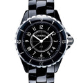  Shop Authentic Chanel J12 Quartz Ceramic Black Dial Black Steel Strap Watch for Women - J12 H0682 - Luxxuri