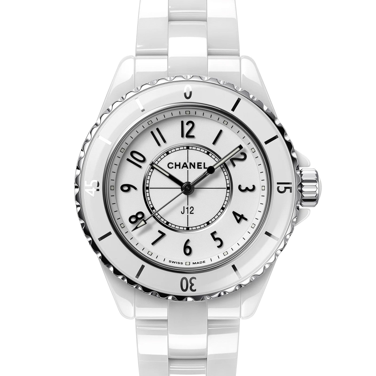  Shop Authentic Chanel J12 Quartz White Dial White Steel Strap Watch for Women - J12 H5698 - Luxxuri