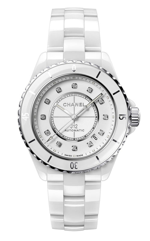  Shop Authentic Chanel J12 Quartz Diamonds White Dial White Steel Strap Watch for Women - J12 H5703 - Luxxuri