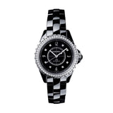  Shop Authentic Chanel J12 Diamonds Ceramic Black Dial Black Steel Strap Watch for Women - J12 H3108 - Luxxuri